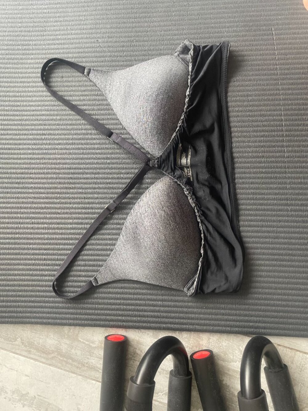 Adore Me Satin Workout Vintage Nylon Varsity Bra